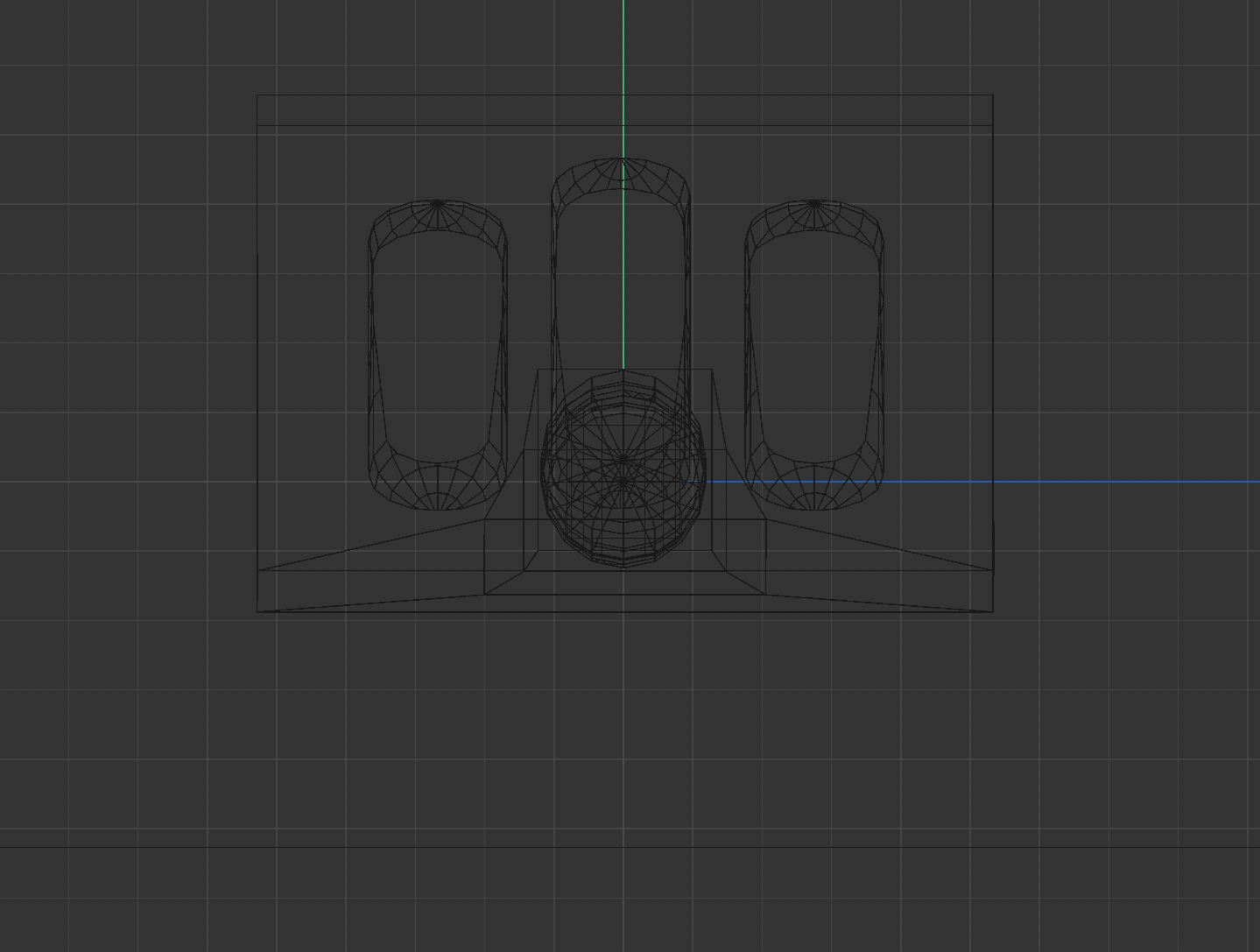 Front view of spatula with wireframe lines